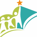 An icon of a family reaching for a star.